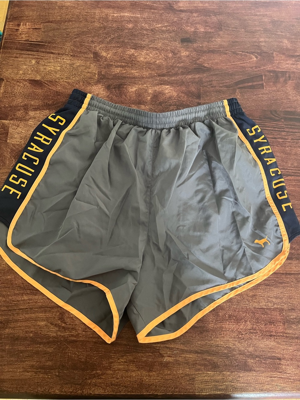 Syracuse Gray Athletic Shorts with Orange Trim
